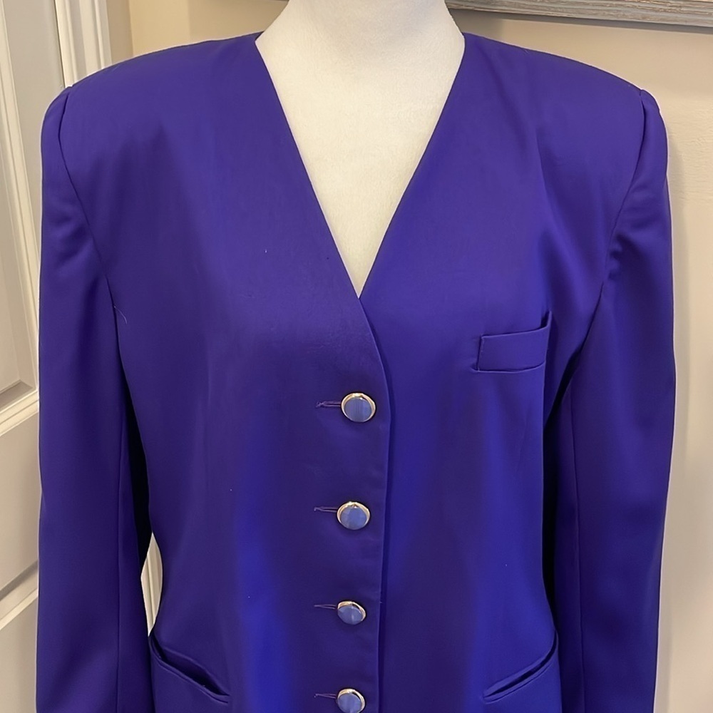 Suitsme Woman’s Purple Business Suit 16 Midi lined - Picture 2 of 16